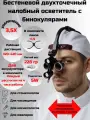 Профессиональный двухточечный налобный осветитель с бинокулярами 3,5x и линзой +1,5 Stomato.