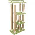 Когтеточка-столбик с домиком и лежанкой Шалун зелёный