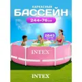 Каркасный бассейн Intex Prism Frame 28290 круглый, 244x76 см, 2843, л розовый