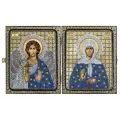 Набор для вышивания Нова Слобода СА №03 Православный складень парный 7302 Матрона Московская и Ангел Хранитель 9.5 х 12 см
