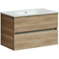 Тумба под раковину Sancos Urban 79 см UR80EG c двумя ящиками оснащенными доводчиками, дуб галифакс натуральный