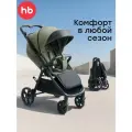 Коляска детская прогулочная всесезонная Sensa Happy baby, в комплекте: теплый чехол, дождевик, москитная сетка, зеленая