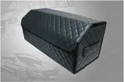 Аксессуары для авто/Органайзер в багажник 70*30*35 сложный квадрат черный строчка черная