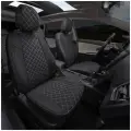 Чехлы Автопилот для LADA Granta Datsun on-Do (задние спинка и сидение сплошные). Экокожа, ромб, черный, белая строчка.