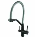 Смеситель для кухни с фильтром и гибким изливом Trigor NZL11-MD-KG-808 черный корпус, серый излив