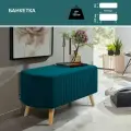 Банкетка в прихожую на ножках, пуфик в гостинную, спальню 78х38х43 см изумрудный Сон-Сервис