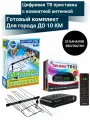 Цифровая ТВ приставка DVB-T2 с комнатной пассивной антенной