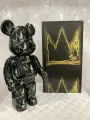 Фигурка Bearbrick Корона, коллекционная, 28см, пластик, черная/бежевая