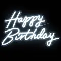 Световая надпись на подложке Happy Birthday, 35x57 см. Белый