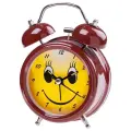 Будильник металл громкий гранат PK123-46S коричневый смайлик с колокольчиками размер 8,8х12,5 см