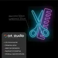 ART Studio Неоновая вывеска Ножницы и расческа 50х35 см для салона красоты и парикмахерской на подложке из акрила