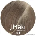 J.Maki Стойкий краситель для волос, 8.1 Пепельный светло-русый, 60 мл