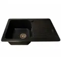 Мойка для кухни мраморная GranAlliance 770х490 Черная матовая без сифона