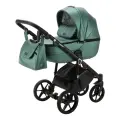 Коляска универсальная Adamex Bibione Deluxe 2 в 1, BI-SM1 - зеленая перламутр кожа