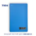 Внешний жесткий диск TLC Slim Portable 750 Гб HDD 2,5 накопитель USB 3.0, синий