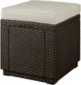 Пуфик Keter Куб с подушкой (Cube with cushion), пластик, коричневый, 42х39х42 см