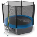 Батут EVO JUMP External 8ft (Blue) с внешней сеткой и лестницей + нижняя сеть
