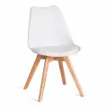 Стул TetChair TULIP 73-1, дерево/пластик/экокожа, 47,5x55x80 см, Белый (White), комплект 3 шт.