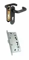 Комплект Корпус врезного замка для противопожарных дверей FL-0432, Ручка Fuaro (Фуаро) дверная DH-0433 NE (черная) с пружиной для замка (FL-0432, 0433, 0434), нейлон, квадрат 9x140