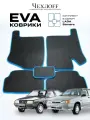 Коврики для автомобиля Чехлоff, комплект 5 штук, EVA, для Lada Samara 2108-2115, черные с синим кантом