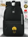 UFO PEOPLE Рюкзак городской летний черный с принтом аниме/ Школьный ранец для старшеклассника подростка молодежный стильный модный унисекс/ Вместительный портфель под ноутбук и для путешествий
