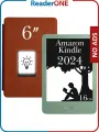 Электронная книга Amazon Kindle 11, 6 дюймов, 2024, 16 Гб, без рекламы, зеленая (Matcha), с обложкой ReaderONE Brown