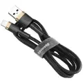 Кабель Baseus Cafule USB - Lightning 2.4А (CALKLF), длина 1 м, черный/золотистый