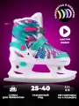 Раздвижные ледовые коньки CK-SK1105 mint (с мехом)