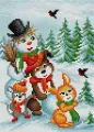 Набор Вышиваем бисером #V-104 Магнит Снеговик, Алмазная Мозаика, 20 х 28.5 см
