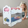 Кукольная мебель - двухъярусная кроватка, игрушка для детей, белый цвет