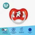 Пустышка латексная Canpol babies Space круглая, 0-6 мес, красная