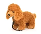 Мягкая игрушка LEOSCO Пудель абрикосовый 30 см, с поводком
