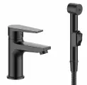 Смеситель для раковины ESKO Budapest black BT27HB с гигиеническим душем цвет Черный матовый