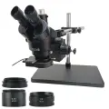 3.5X-90X симулярно-фокальный микроскоп тринокулярный стерео с поддержкой руки Ремонт сварки PCB