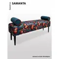Банкетка BORDADO SAMANTA, мебельная фанера, велюр/гобелен, принт гранаты, съемные валики.