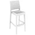Барный стул со спинкой Siesta Jamaica, имитация плетения, цвет белый