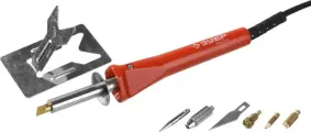 Прибор для выжигания с набором насадок ЗУБР 5 насадок, нож, 30 Вт,