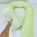 Подушка для беременных U из хлопка, бязи , короны на салатовом