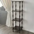 Этажерка IFERS П 8 напольная, 4 полки, для гостиной, цвет венге
