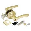 Ручка дверная защелка DK620 SB-ET (6020 SB-Е) ключ/фиксатор цвет матовое золото