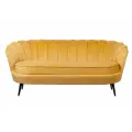 Прямой дизайнерский диван ракушка, Pearl triple yellow, желтый с черными ножками