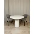Стол кухонный Mesa Design Ronda, керамогранит, круглый, белый, 118 см
