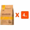 Корм сухой Grandorf Single Grain Dog Adult Mini 4 Meat Recipe низкозерновой для взрослых собак маленьких пород 4 вида мяса с ягненком индейкой уткой и кабаном, 3 кг х 4 шт