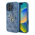 Guess чехол для iPhone 16 Pro Max, PU кожа 4G Big metal logo Blue
