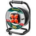 KRAFTOOL K-325, КГ, 3 х 2.5 мм2, 30 м, 4000 Вт, IP44, силовой удлинитель на стальной катушке (55086-30)