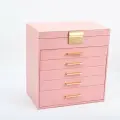 Стеллаж для хранения ювелирных изделий, с зеркалом, 6 ярусов, 5 ящиков