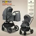 Детская универсальная коляска 2 в 1 Jovola Pepper, всесезонная с реверсивным блоком, темно-серый