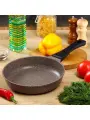 Сковорода литой алюминий, 26 см, коричневая, съемная ручка