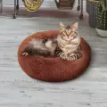 Пушистая лежанка d80 см +-5 см для крупных кошек и собак цвет шоколадный артикул PNL80
