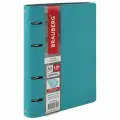 Тетрадь на кольцах 120л, А5 Brauberg Joy, клетка, кожзам под фактурную кожу, бирюзовый/серо-голубой, 180х220мм (129993), 30шт.